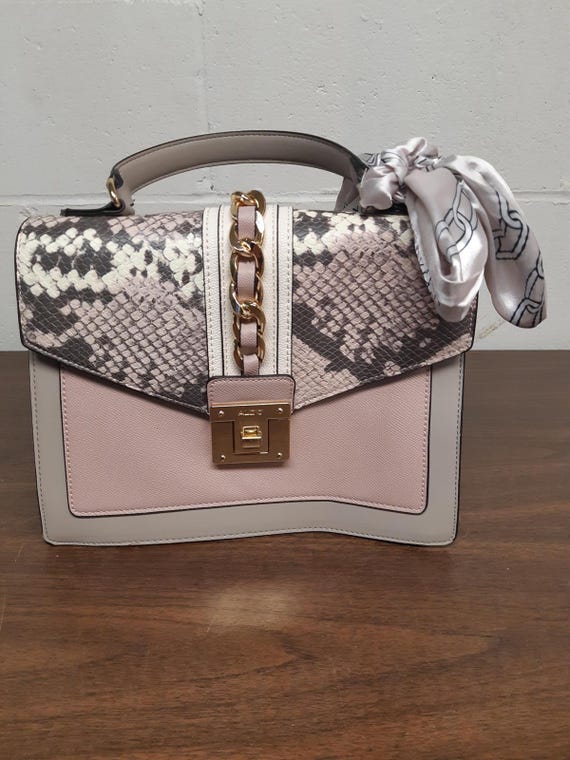 Stylish ALDO Python Print Handbag with Scarf - image 1