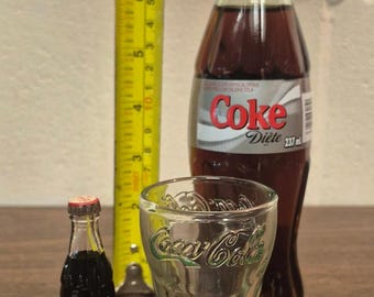 ヴィンテージ コカコーラ ボトルとミニチュアボトルとグラスのセット