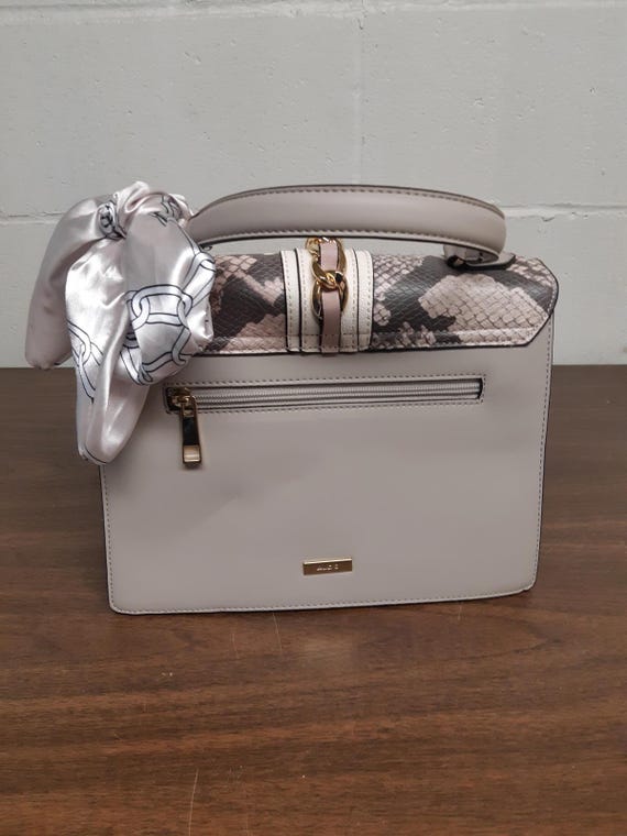 Stylish ALDO Python Print Handbag with Scarf - image 3