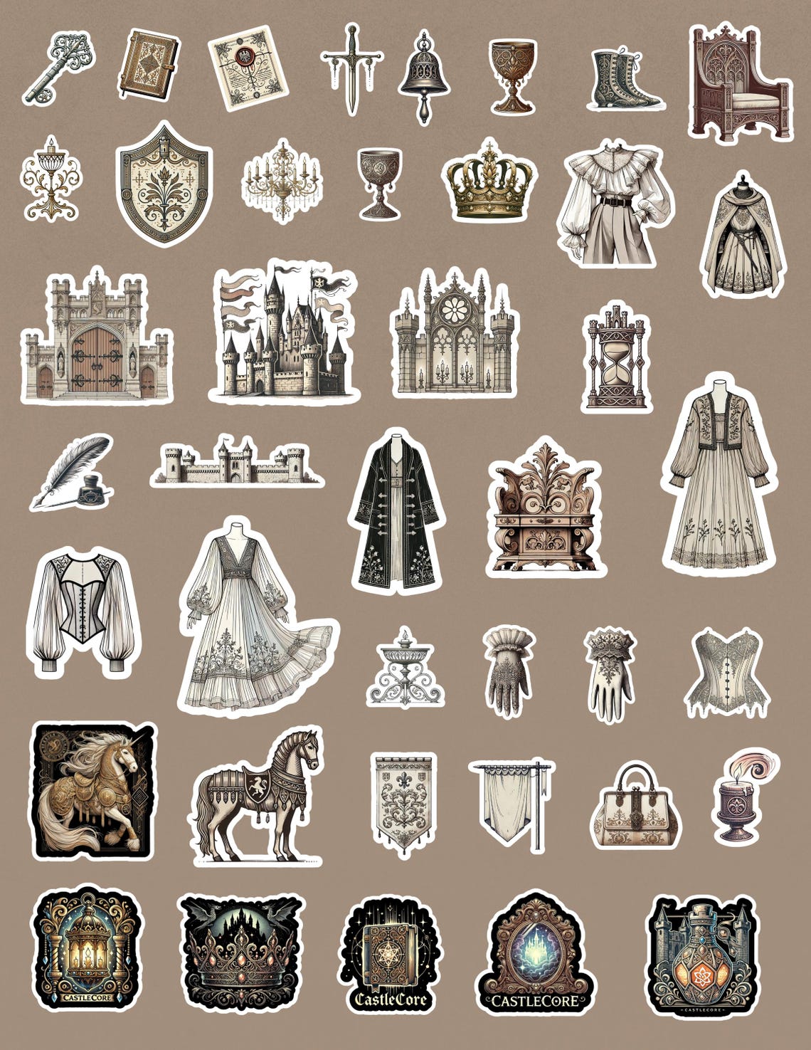 Castle-core, Castlecore Aesthetics, Castlecore Stickers, Medieval ...