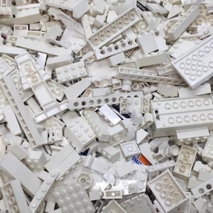 LEGO White Pieces Only Assorted Sizes & Shapes - 100 Piece Count