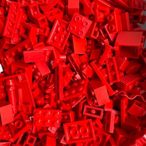 LEGO Red Pieces Only Assorted Sizes & Shapes - 100 Piece Count LEGOs