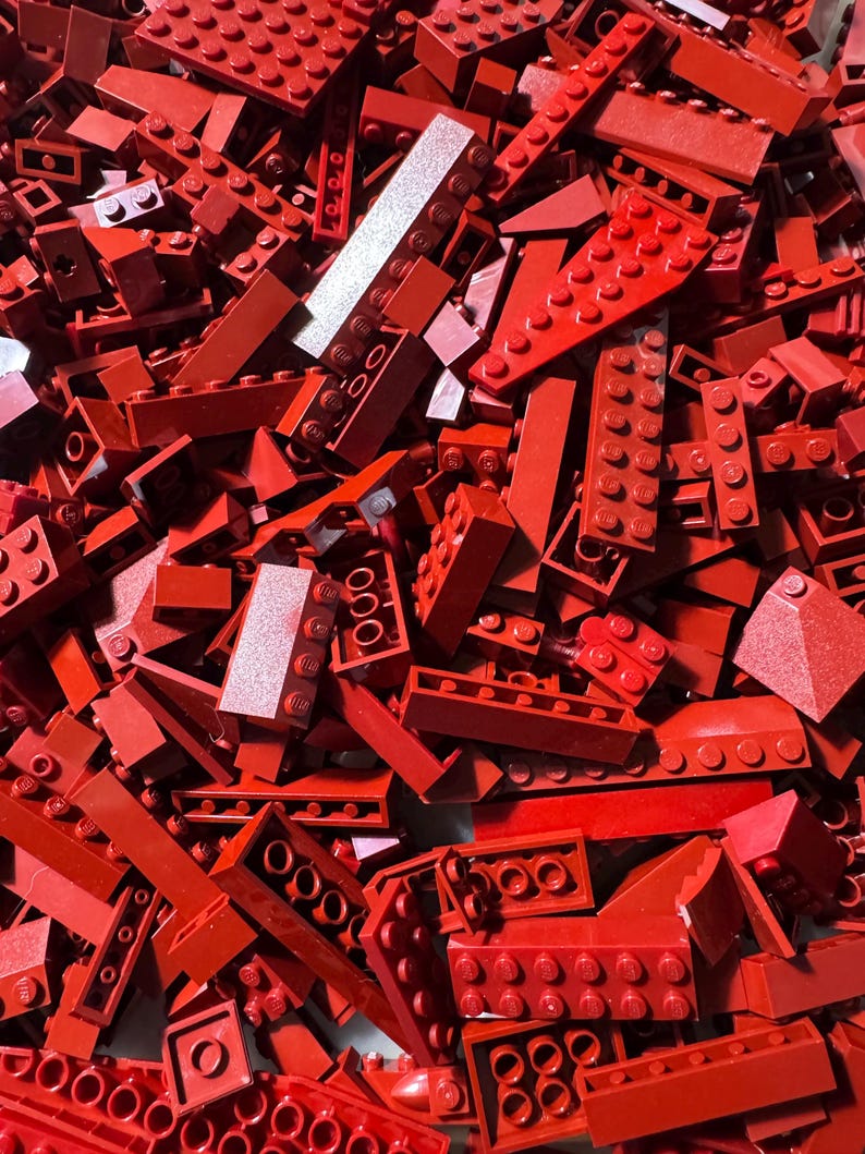 Dark Red LEGO® Bricks – Burgundy Bulk Assorted Pieces, MOC Builder Lot ...