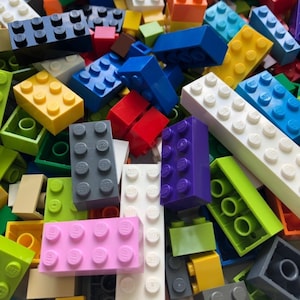 LEGO Blocks Only Assorted Sizes & Colors - 100 Piece Count