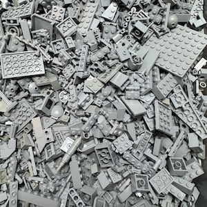 LEGO Light Gray Pieces Only Assorted Sizes & Shapes - 100 Piece Count LEGOs