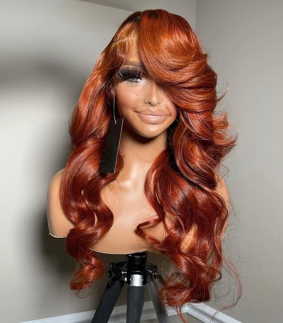 Ginger Orange Body Wave Wig: 13x6 HD Lace Front Human Hair