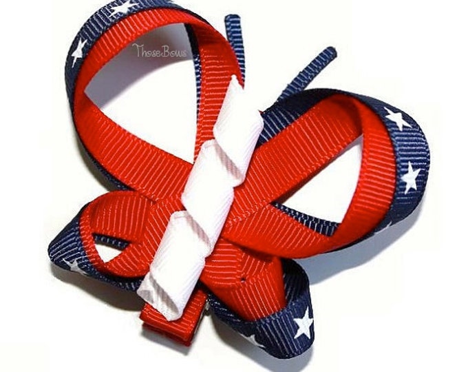 SALE Butterfly Ribbon Sculpture Hair Bow Clippie Etsy