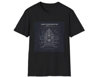 Camiseta con plano del reactor de fusión casero / Camiseta con esquema científico