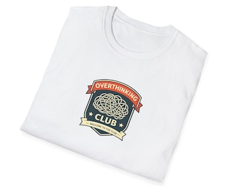 Camiseta del Club del Pensamiento Excesivo, Camiseta con Humor sobre la Ansiedad, Camiseta con Meme Introvertido