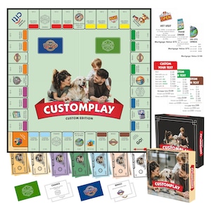 Personalized Custompoly Board Game, Custom Board Game with Photos, Family Game Night, Couples Gift, Unique Christmas Gift