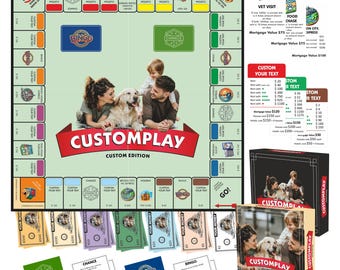Personalized Custompoly Board Game, Custom Board Game with Photos, Family Game Night, Couples Gift, Unique Christmas Gift