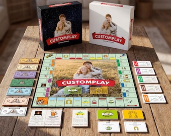 Personalized Custompoly Board Game with Photos, Custom Board Game Gift, Unique Christmas Gift for Couples & Families