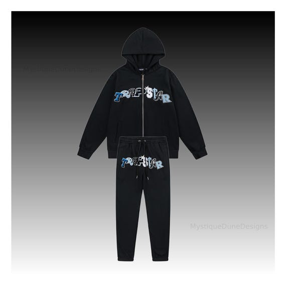 高級ブランド Unisex Good Quality Black Tracksuit Zip up Trapstar - Etsy トップス
