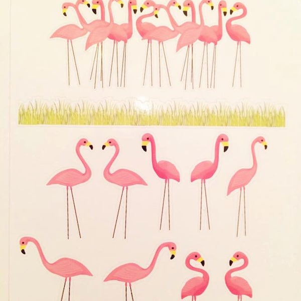 Flamingo Garden Birds Stickers