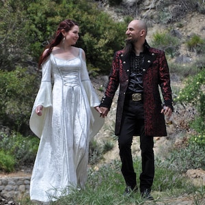 Medieval Wedding Dress, Renaissance Gown, Elvish Wedding Dress, Robe Medievale, Pre-Raphaelite Dress, Hand Fasting Gown, ElvishGown, Marnie image 1