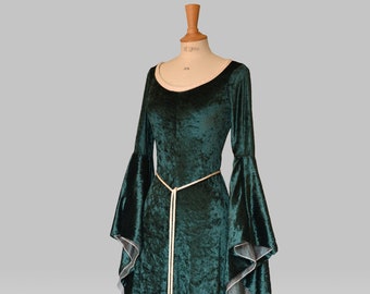 Elbisches Kleid, Mittelalter Gewand, Gothic Kleid, Pagan Kleid, Präraffaeliten Gewand, Mittelalter Kleid ""Finola"""