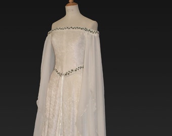 Medieval Dress, Elvish Wedding Dress, Handfasting Dress, Elvish Gown, Renaissance Gown, Medieval Gown,Guinevere