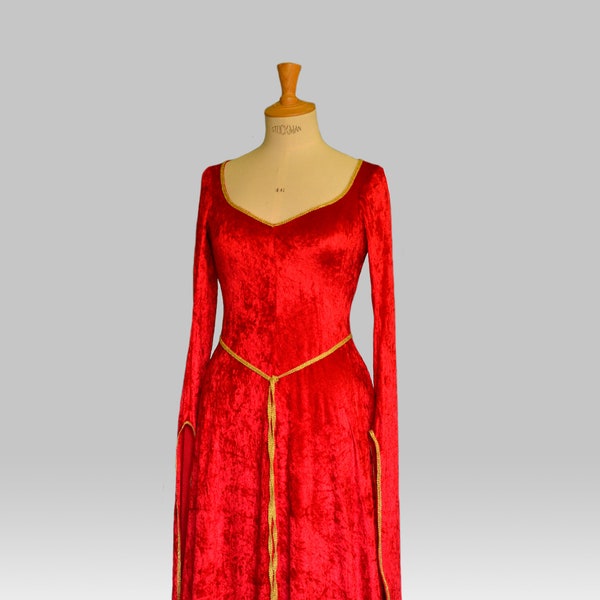 Elvish Dress,Medieval Gown, Fantasy Dress, Pagan Dress, Robe Elfique, Pre-Raphaelite Gown,  Medieval Dress, Prom Dress, "Faith"
