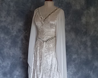 Abito da sposa medievale, abito rinascimentale, abito da sposa elfico, abito medievale, abito preraffaellita, abito da legatura a mano, abito medievale, Sophia