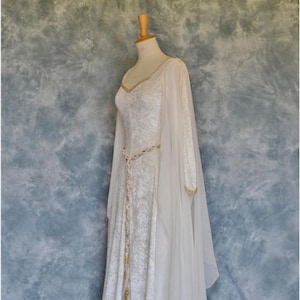 Elvish Wedding Gown,Medieval Gown,Robe Medievale,Renaissance Gown,Wedding Dress,Hand Fasting Dress,Custom Made,Robe Elfique,Hermoine image 5