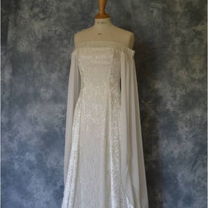 Robe Medievale,Off The Shoulder Medieval Dress, Elvish Wedding Gown, Hand fasting Dress, Elvish Gown, Renaissance Gown,Bernice image 5
