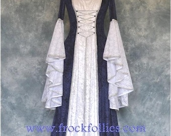 Renaissance Gown Medieval Wedding Dress Elvish Wedding Dress Robe Medievale Pre Raphaelite DressHand Fasting Gown  Pagan Dress Lilith