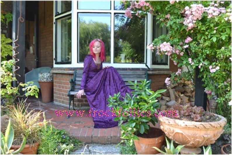 Gilda, A Renaissance, Pagan, Medieval, Pre-Raphaelite, Medieval wedding gown, suitable for hand fasting ceremonies, and LARP events. image 3