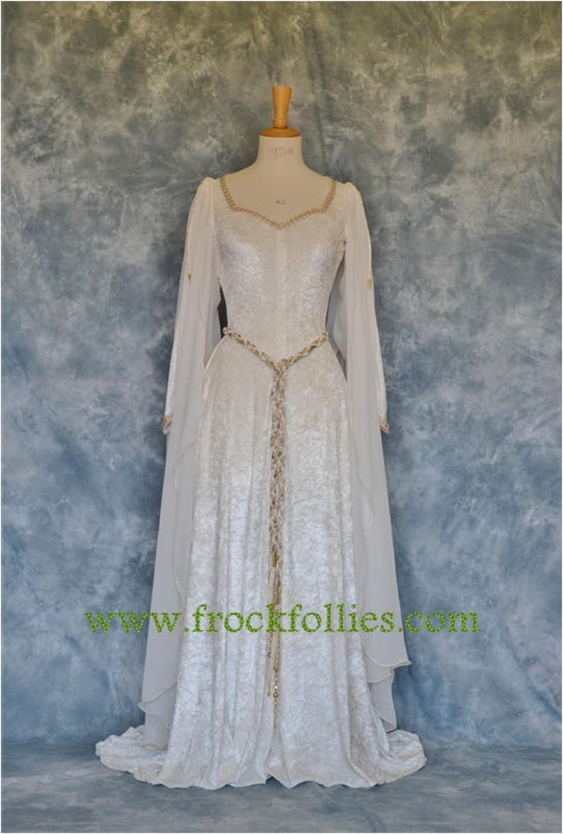 Elvish Wedding Gown,Medieval Gown,Robe Medievale,Renaissance Gown,Wedding Dress,Hand Fasting Dress,Custom Made,Robe Elfique,Hermoine image 4