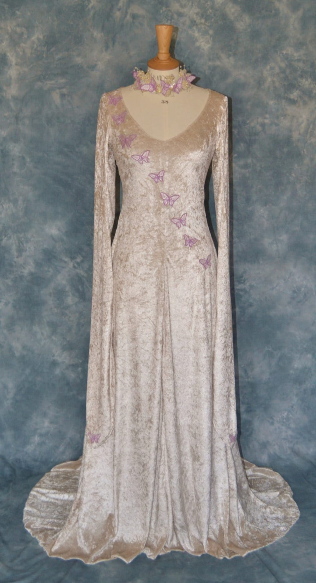 Melisande a Fantasy, Faery, Elvish, Medieval Wedding Dress Embroidered — free download