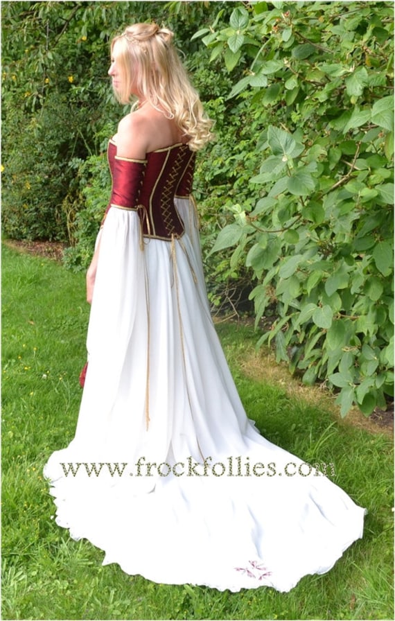 Medieval Wedding Gown, Elvish Dress, Renaissance Gown, Pre-raphaelite,  Corset, Medieval Dress, Renaissance Dress"clarissa" - Etsy