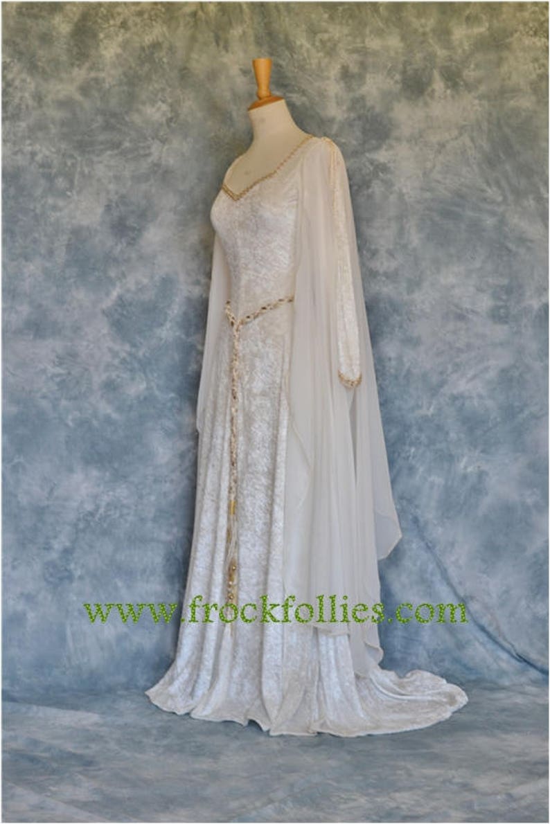 Elvish Wedding Gown,Medieval Gown,Robe Medievale,Renaissance Gown,Wedding Dress,Hand Fasting Dress,Custom Made,Robe Elfique,Hermoine image 5
