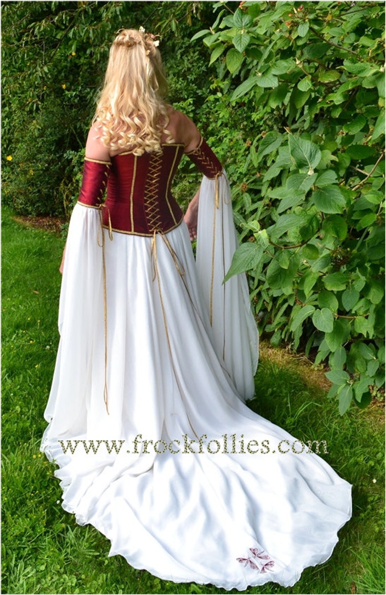 Medieval Wedding Gown Elvish Dress Renaissance Gown Etsy