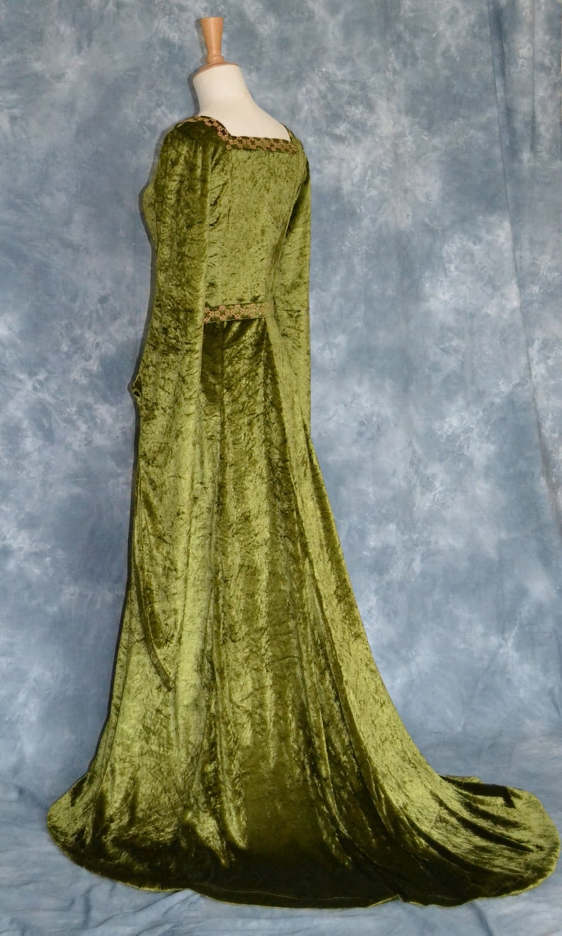 Cordelia, Celtic Inspired Medieval, Pre Raphaelite,Renaissance Gown, Handfasting Gown with Celtic Embroidery image 7