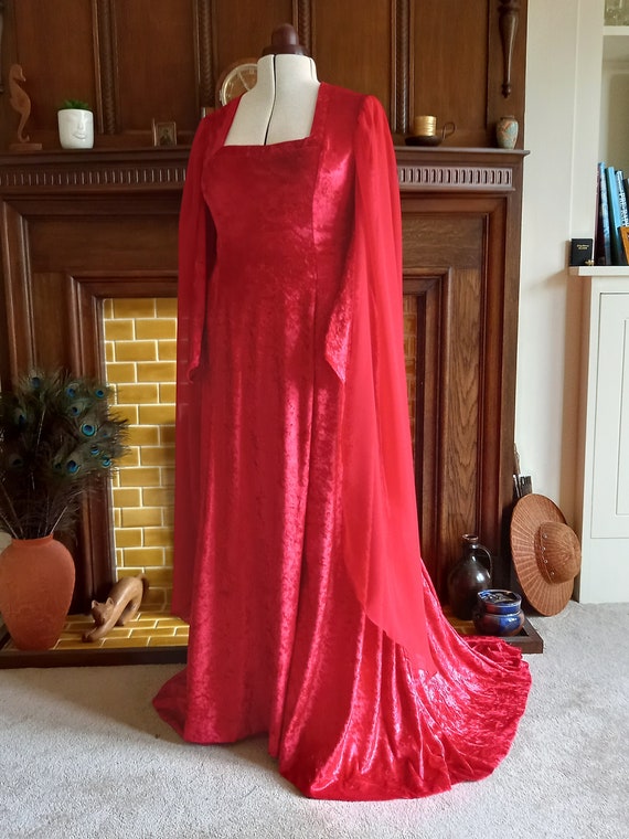 Elvish Dress, Medieval Gown, Gothic Dress, Pagan Dress, Pre-Raphaelite Gown, Medieval Dress "Martha"