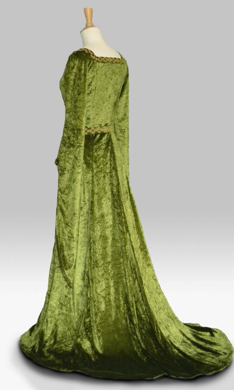 Cordelia, Celtic Inspired Medieval, Pre Raphaelite,Renaissance Gown, Handfasting Gown with Celtic Embroidery image 3