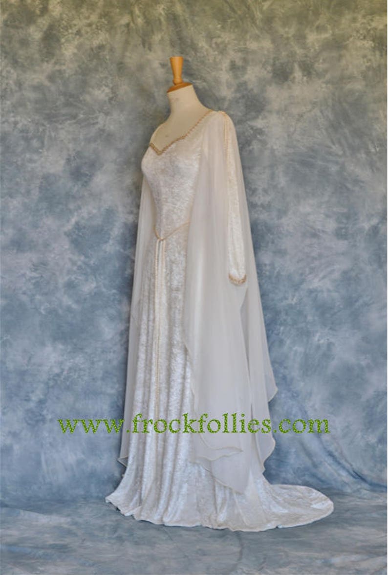 Elvish Wedding Gown,Medieval Gown,Robe Medievale,Renaissance Gown,Wedding Dress,Hand Fasting Dress,Custom Made,Robe Elfique,Hermoine image 1