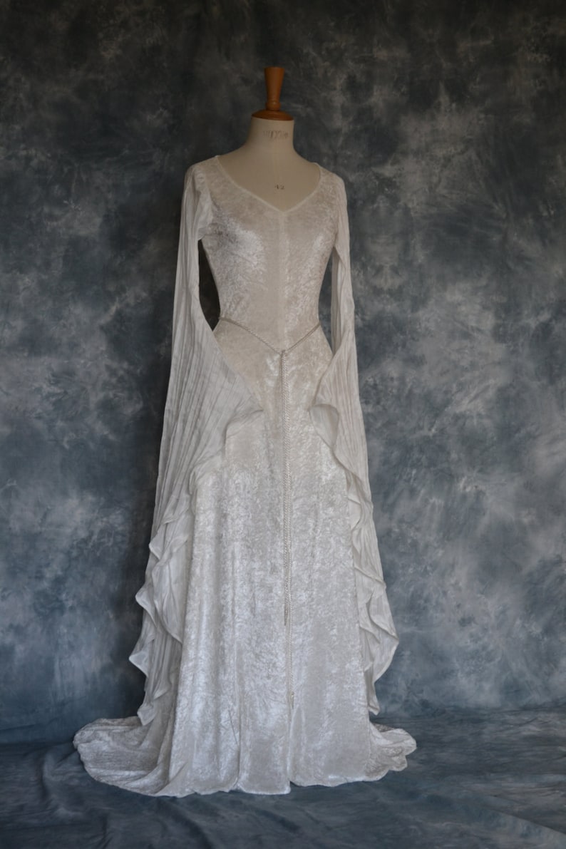 Elvish Dress,Medieval Gown, Gothic Dress, Pagan Dress, Pre-Raphaelite Gown, Medieval Dress, Madeleine image 4