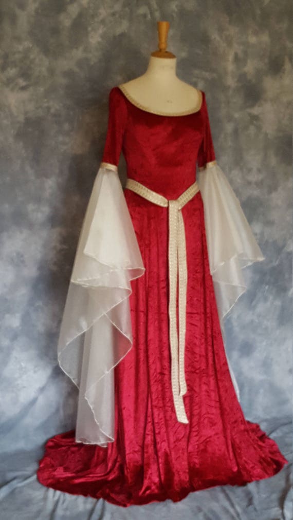 Medieval Wedding Dress,elvish Gown,renaissance Dress,corseted