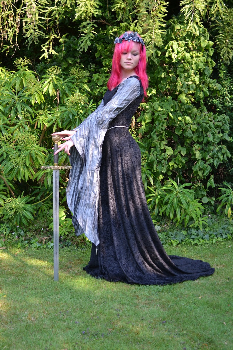Elvish Dress,Medieval Gown, Gothic Dress, Pagan Dress, Pre-Raphaelite Gown, Medieval Dress, Madeleine image 1