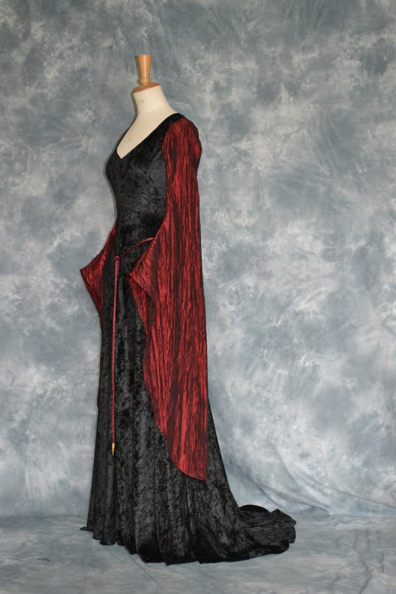 Elvish Dress,Medieval Gown, Gothic Dress, Pagan Dress, Pre-Raphaelite Gown, Medieval Dress, Madeleine image 3