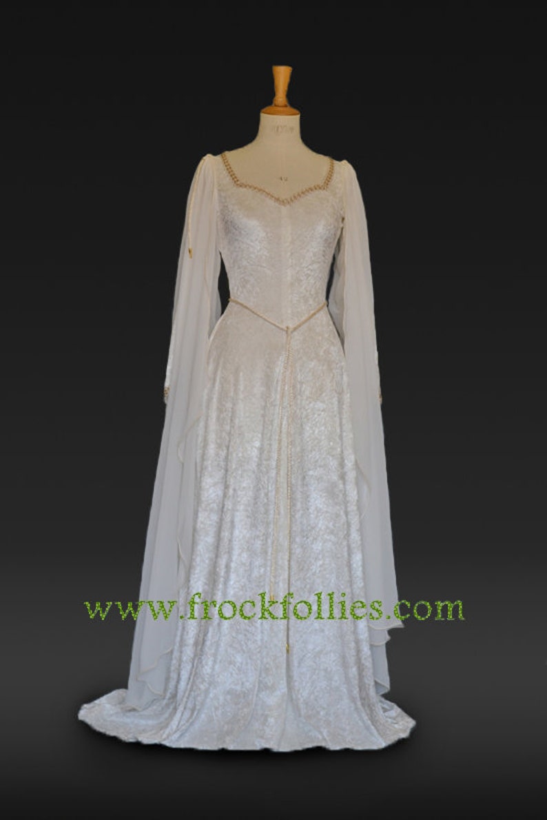 Elvish Wedding Gown,Medieval Gown,Robe Medievale,Renaissance Gown,Wedding Dress,Hand Fasting Dress,Custom Made,Robe Elfique,Hermoine image 2