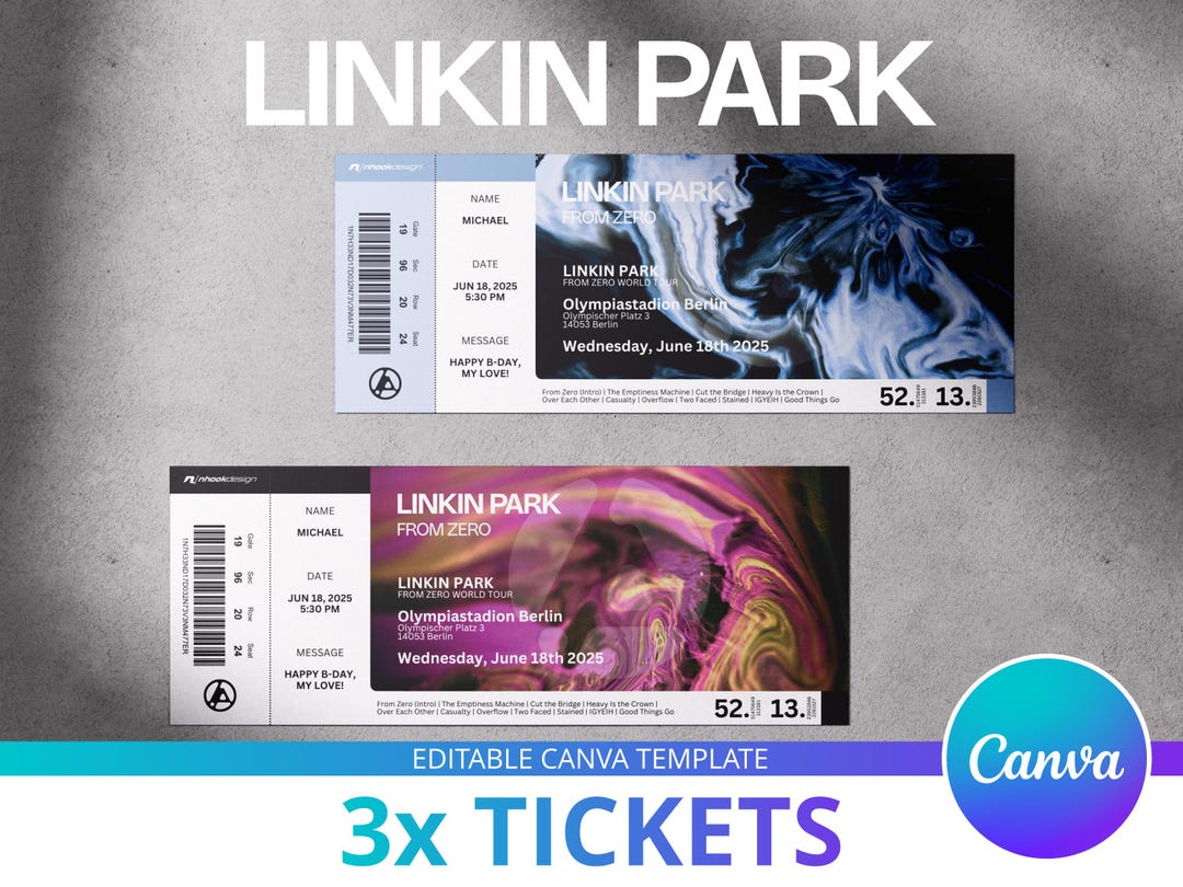 Wie Viel Kostet Linkin Park Ticket www.etsy.com