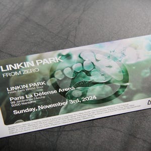 Limitiertes Linkin Park Souvenir Konzertticket – Paris, 03.11.2024