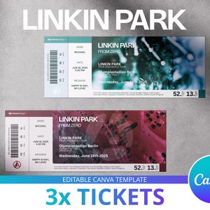 Bearbeitbares Linkin Park Souvenir Konzert Ticket