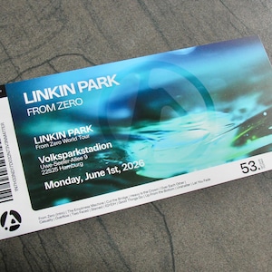 Limitiertes Linkin Park Souvenir Konzertticket – Hamburg, 01.06.2026
