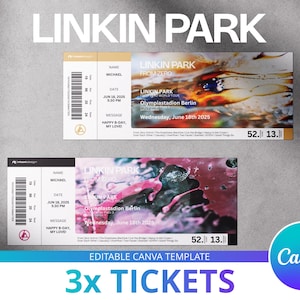 Bearbeitbares Linkin Park Souvenir Konzert Ticket