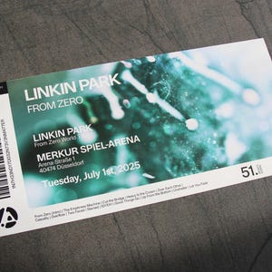 Limitiertes Linkin Park Souvenir Konzertticket – Düsseldorf, 01.07.2025