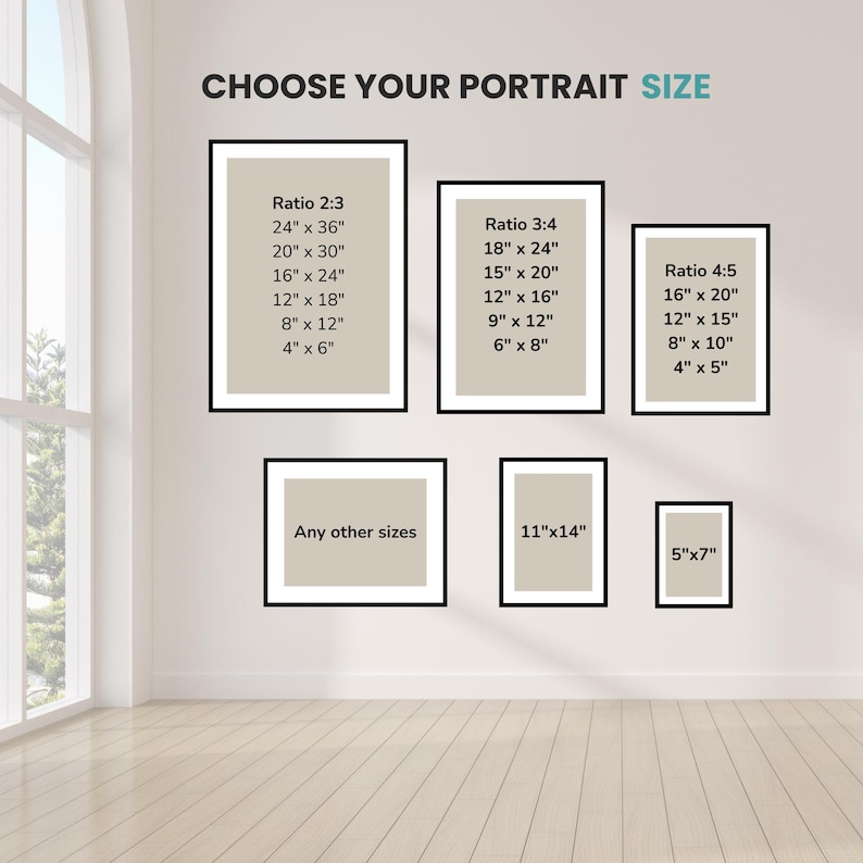 Dog in toilet bathroom wall art print sizes, printable funny dog toilet portrait with multiple aspect ratios for bathroom decor