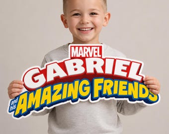 Custom Spidey Birthday Name Logo: Digital Sticker (Digital File Only)