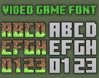Pixel Video Game Alphabet Font PNG: Birthday Numbers (Digital Download)
